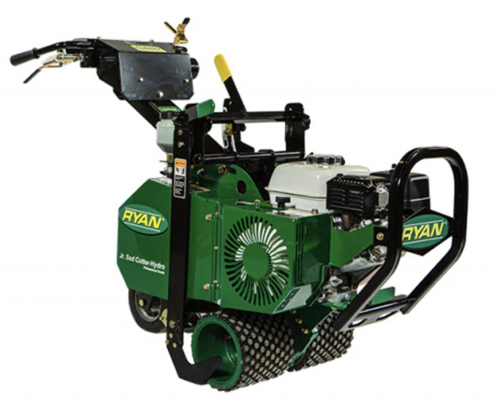 A Ryan Turf sod cutter on a blank background